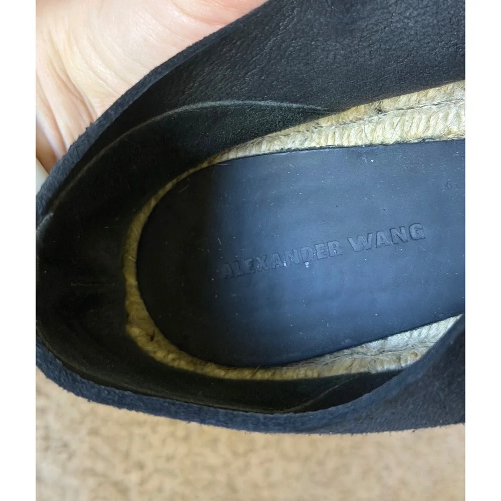 Alexander Wang Espadrille‎ Flats Shoes Devon Black Suede Zip Front 39